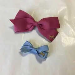 ヘアクリップ　　リボン　グログランリボン　2個セット