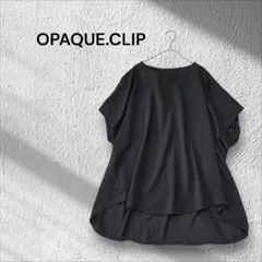 OPAQUE.CLIP シアー切替え ブラウス ブラック　ゆったりサイズのサムネイル