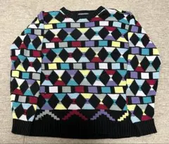 【訳アリ】メンズ 総柄 ニット Mサイズ 穴あきあり 格安 オークション