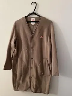 ダントン ノーカラー フリース ロングカーディガン ロングコート V