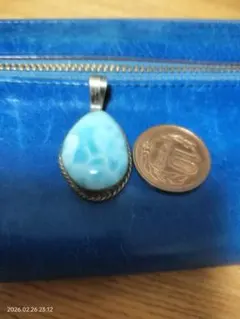 ドミニカ共和国　ラリマー ペンダントヘッド　 シルバー925