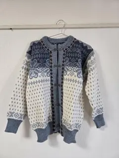 ノルウェー　チロリアンニット　カーディガン　古着 used