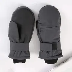 【新品】ミトングローブ　グレー　灰色　スキー　スノーボード　暖か裏地