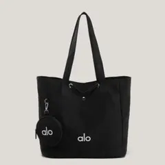 alo ブラック トートバッグ 収納ポーチ付き