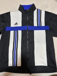 adidas ストライプジャージ 黒/白/青