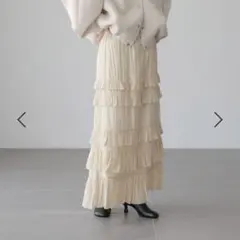 LOWRYS FARM フリルティアードスカート　アイボリー