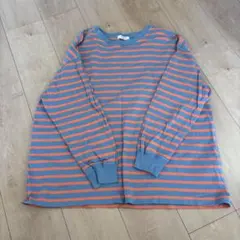 FREAK'S STORE 長袖Tシャツ オレンジとブルーのストライプ