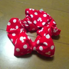 ディズニー　シュシュ　ミッキー　リボン