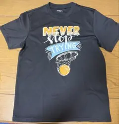 バスケットボール Tシャツ 黒 NEVER STOP TRYING