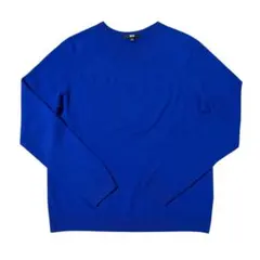 ユニクロ　3Dカシミヤクルーネックセーター　ロイヤルブルー　XL