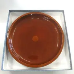 春慶塗 盆 丸盆 飛騨春慶 未使用 伝統工芸品 飛騨春慶塗 琥珀色 約33cm