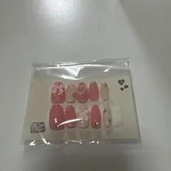 ピンク系リボン・ハートネイルチップセット