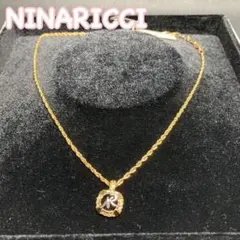✴︎未使用✴︎ニナリッチ　ネックレス　ゴールド　シルバー　ラインストーン　NRロゴ