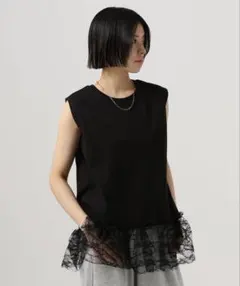 新品　BAYFLOW 裾　レース　ノースリーブ　プルオーバー