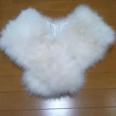 ホワイト羽毛着物ショール 日本製