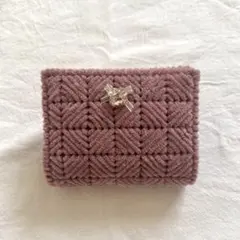 編み物 ハンドメイド カードケース ピンク