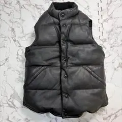 別注 Schott Ron Herman コンチョボタン ラムレザーダウンベスト