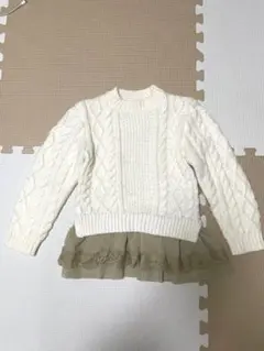 プティマインの子供フリルニットL 120cm