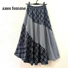 axes femme アクシーズファム　チェック柄エスカルゴスカート