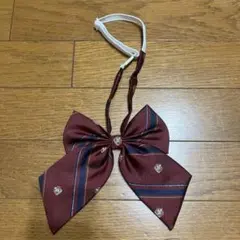 学生服 リボン エンブレム柄 ボルドー