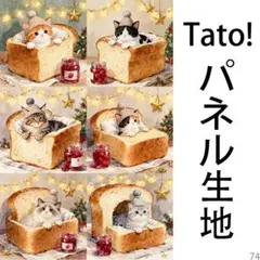 Tato !(=^・^=)パネル生地 ニット帽とジャムと特等席 D74