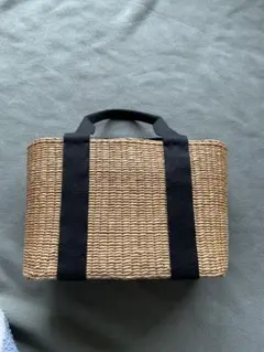 ラタン ボックス型 かごバッグ 内袋付き