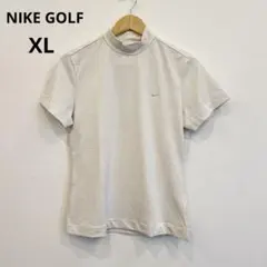 NIKE GOLF モックネックシャツ XL ベージュ ボーダー　半袖のサムネイル