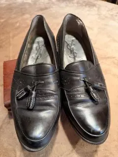 Yves Saints Laurent/黒 ローファー タッセル付き 25cm