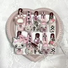 ♡オーダーページ♡ ネイルチップ 量産型 平成女児 ピンク 姫系 萌え ゴテゴテ ♡オーダーネイル専用♡ ネイルチップ 地雷 量産型 ピンク