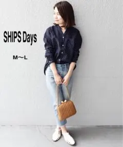 シャツ ブラウス SHIPS Days STANDARD:スキッパードットシャツ