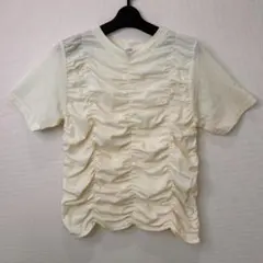 LOWRYS FARM ピグメント加工 ギャザー/シャーリング Tシャツ F