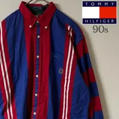 90s Tommy Hilfiger/ボタンダウンシャツ/XL/マルチカラー