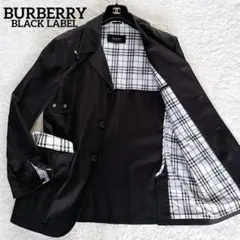 【バーバリーブラックレーベル】ジャケット 裏地チェック ブラック Mサイズ