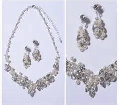 ネックレス　ピアス　ティアラ　3点セット　ブライダル