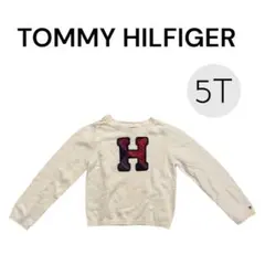 【冬物セール】TOMMY HILFIGER 5T セーター フロントワッペン 白