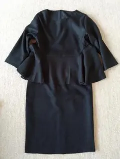 アクアガレージ ブラック M ペプラム セットアップ　卒入学式　ツイード