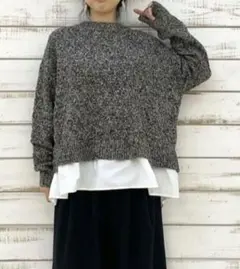 スタジオクリップ アクリル100% ニット セーター フリーサイズ 黒白