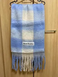 美品！Acne Studios 青と白のチェックマフラー Acne Studios マフラー - 青x白(チェック) 楽天市場】【5％OFF