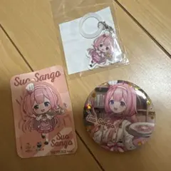 周央サンゴ にじさんじ ポポラマーマ 缶バッジ アクリルキーホルダーセット