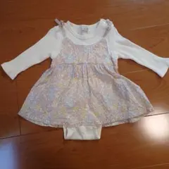 petit main フラワープリントロンパース 80サイズ