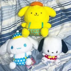 【ポムポムプリン、シナモロール、ポチャッコ】サンリオ レトロなBIGぬいぐるみ