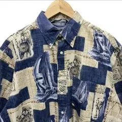 90s NAUTICA ノーティカ ヴィンテージ レア ヨット 総柄 半袖シャツ