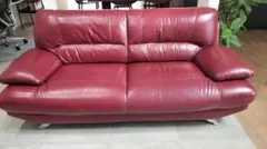 3人掛け本革ソファ（イギリスで購入）