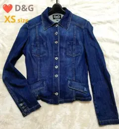 ❤ドルチェ＆ガッバーナ デニムジャケット XS 背面レザーパッチ 細身シルエット