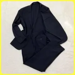 美品 UNIQLO セットアップ スーツ L 感動 ジャケット 黒 ストレッチ