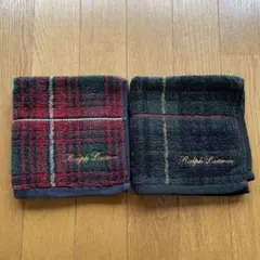 【極美品】ラルフローレン タオルハンカチ クリスマスカラー 2枚セット