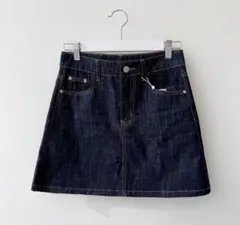 ダークデニム Aラインミニスカート