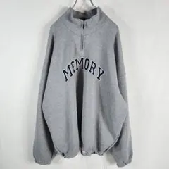 #MEMORY ハーフジップスウェット オーバーサイズ ユニセックス グレー F