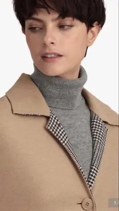 Theory luxeベージュコートグレンチェック