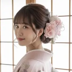 成人式・卒業式髪飾り｜振袖　和装　ヘアアクセサリー｜ピンクダリア×水引×リボン他